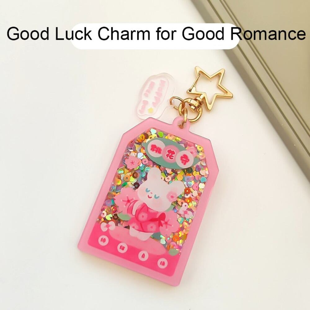 Good Luck Charm for Romance Keychain - Peach Flower